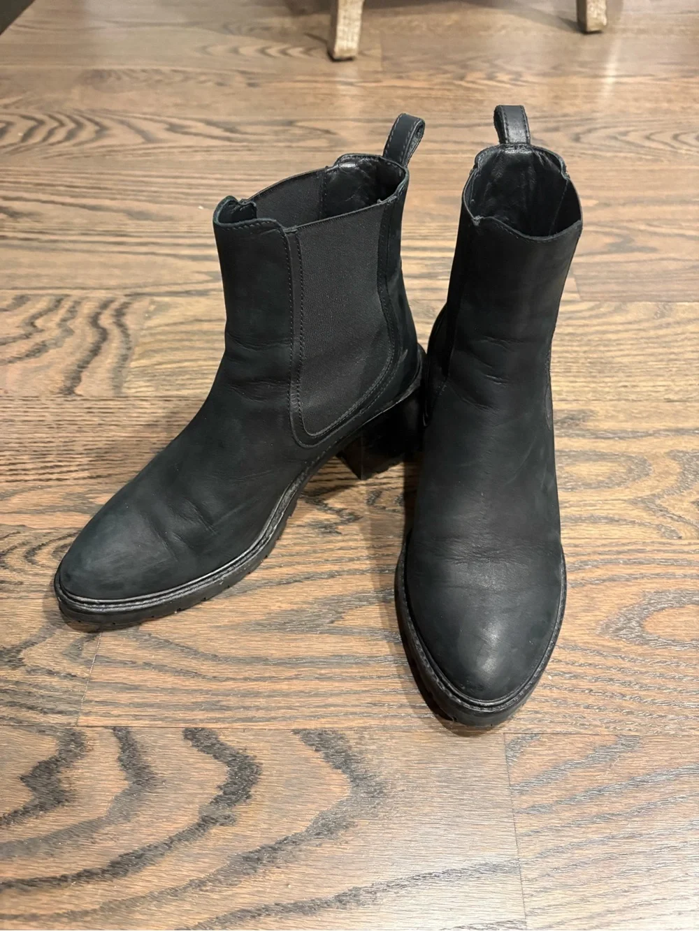 Thursday Boot Company Black Chunky Heel Chelsea Ankle Boots